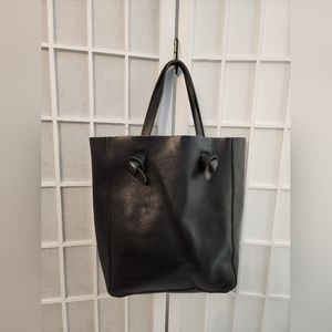 NISOLO Simone Shopper Tote, Black Leather